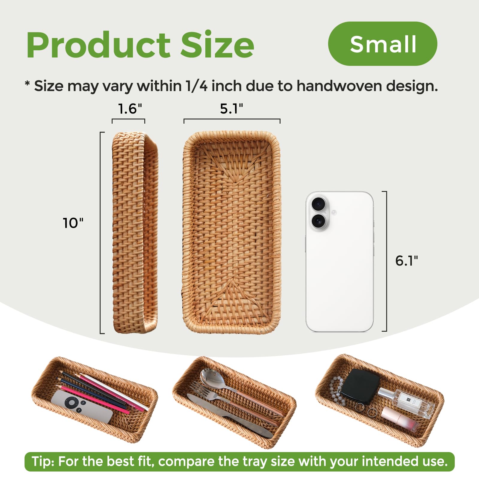 Bandeja S310 de perfumes en rattan natural para frascos al alcance