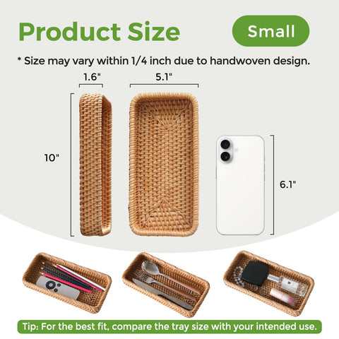 Bandeja S310 de perfumes en rattan natural para frascos al alcance