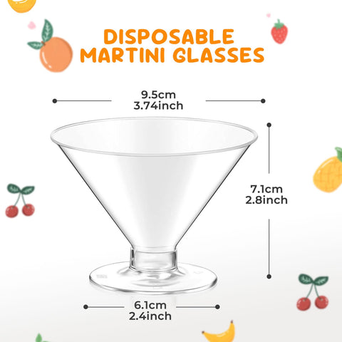 Vaso martini S8686S: diámetro de boca de 95 mm para una presentación elegante.