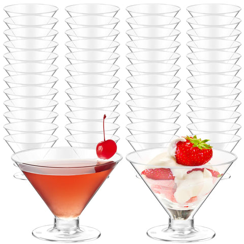 Vasos martini desechables S8686S, set de 50, ideales para fiestas con estilo.