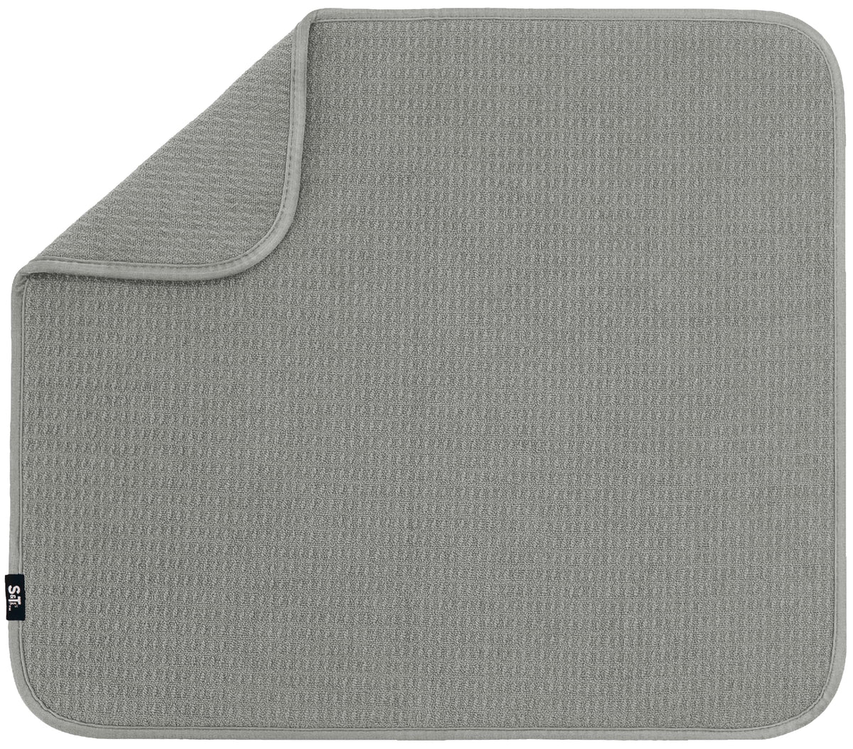 S&T INC Alfombra secado para platos 16x18 gris, absorbe agua para encimera limpia.