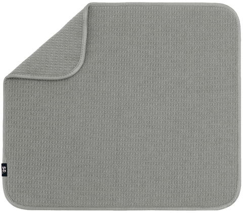 S&T INC Alfombra secado para platos 16x18 gris, absorbe agua para encimera limpia.