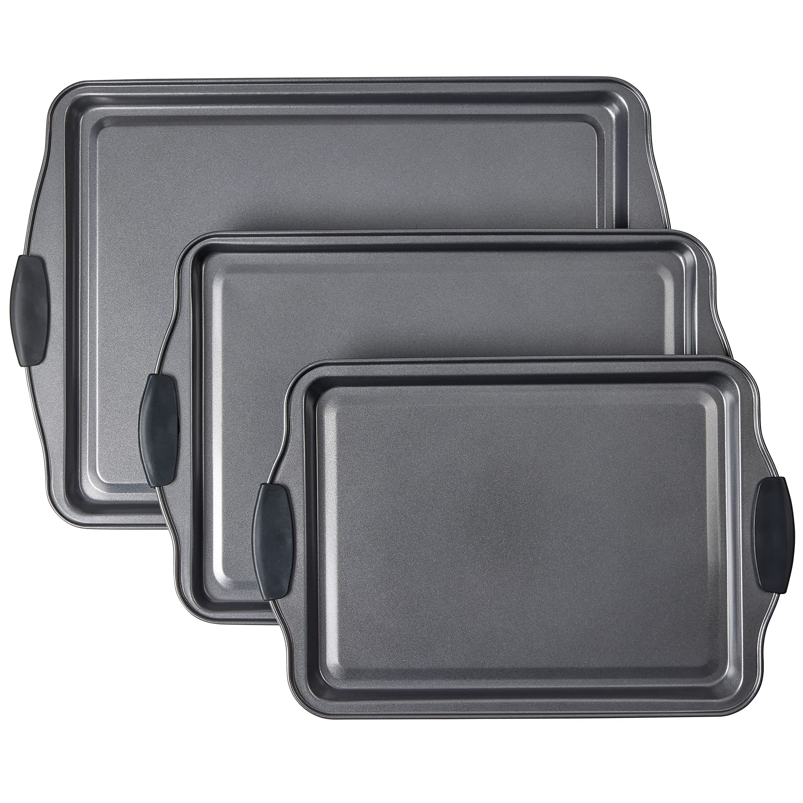 Conjunto SAFUU de bandejas antiadherentes para hornear, ideal para lotes grandes.