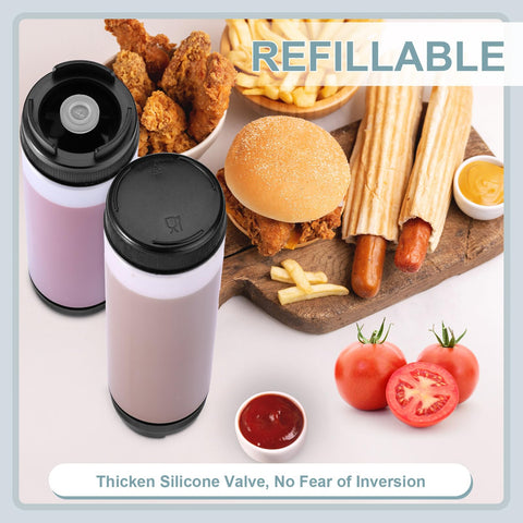Sabary dispensador de salsas con valvula grande negro para dosificar con precisión.
