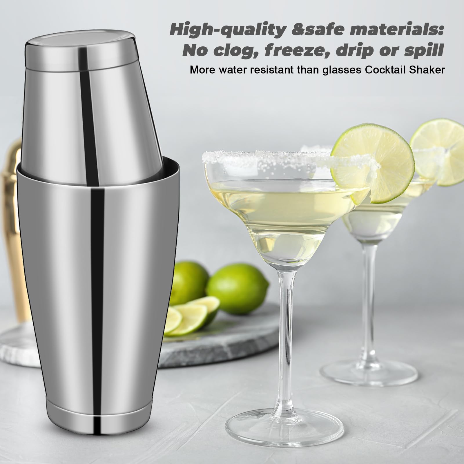 Sabary coctelera 28oz detalle tapa, cierre hermético y estable