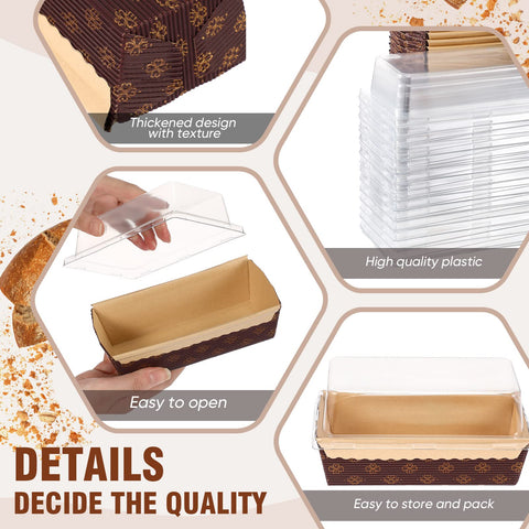 Sabary pan desechable de papel para dulces con tapa, presentación atractiva.