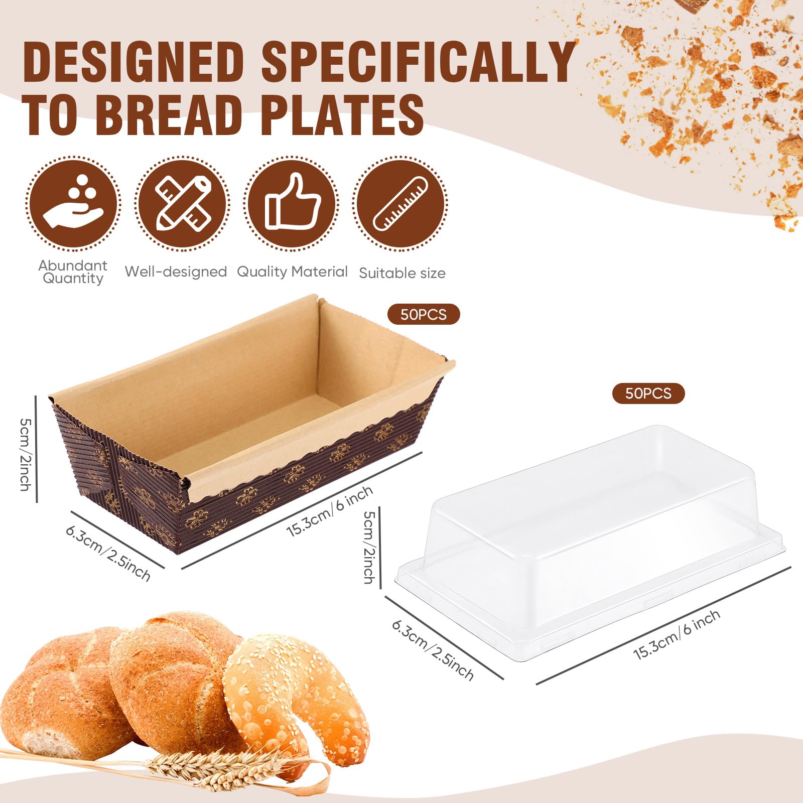 Sabary tapa plástica clara para pan de papel, mantiene visibilidad y frescura.