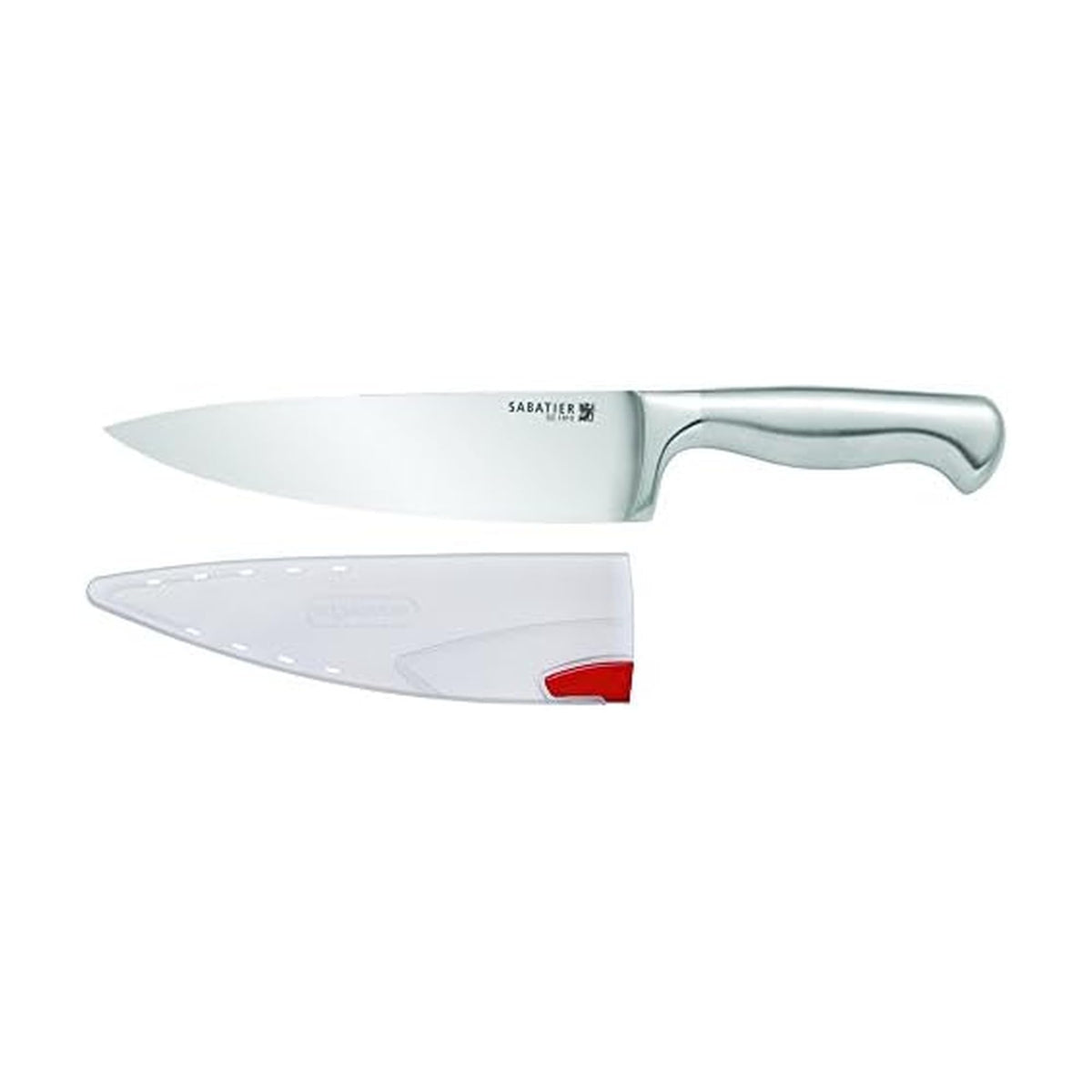 Sabatier cuchillo frente y empaque mostrando protección y diseño