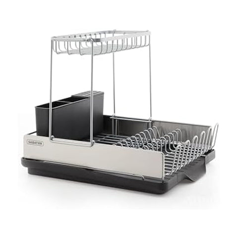 Sabatier vista frontal del escurridor compacto con acabado elegante y ahorro de espacio