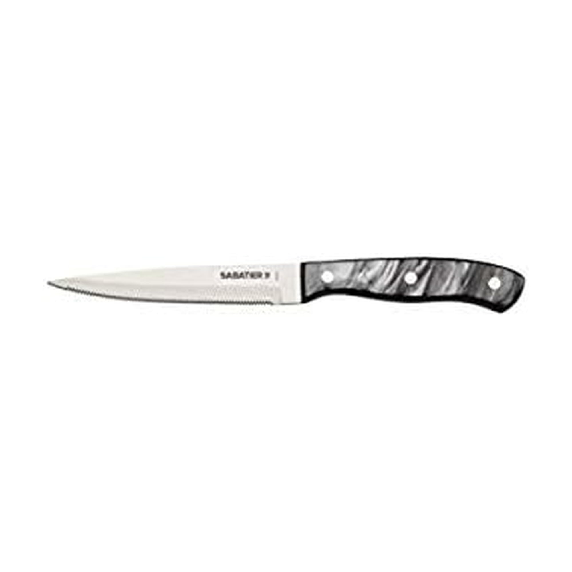 Sabatier cuchillo frente del producto con empaquetado elegante y aspecto profesional