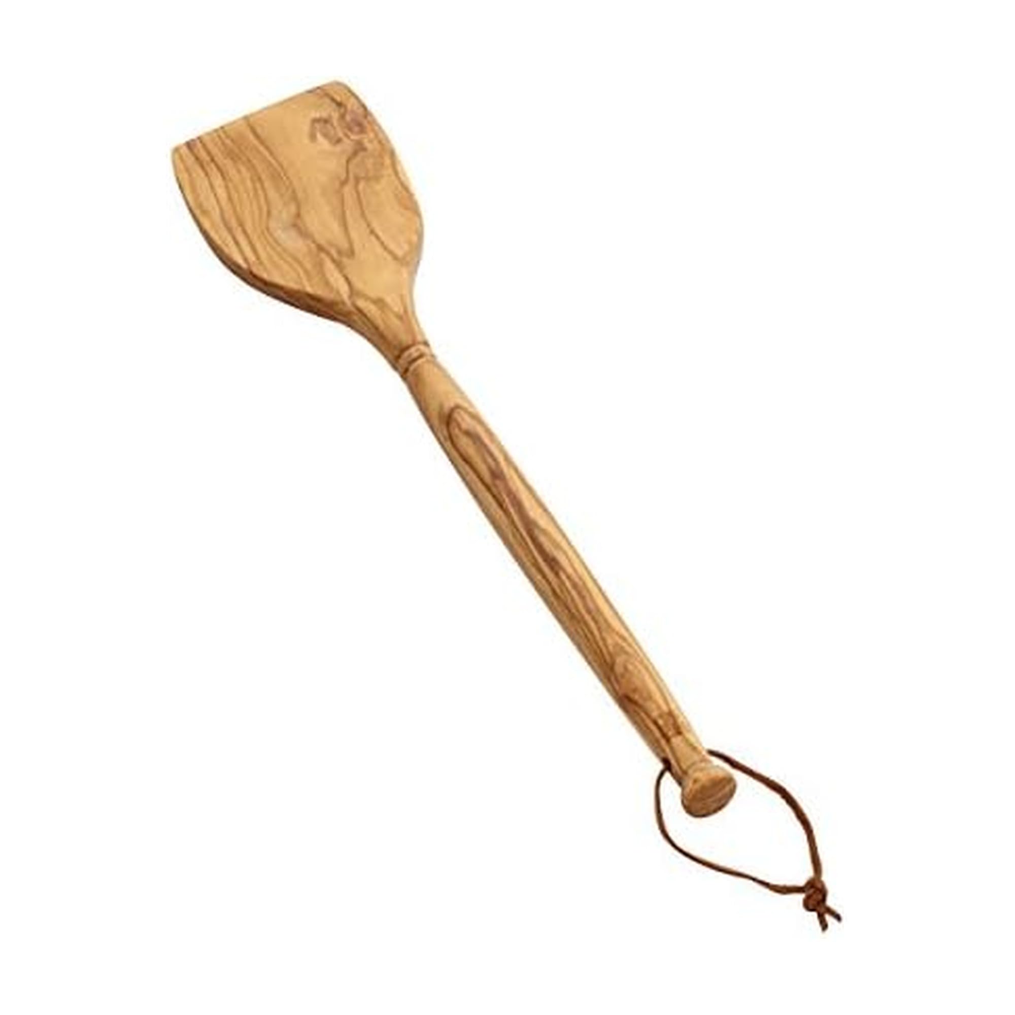Sabatier espátula frontal de madera de olivo, diseño resistente y elegante