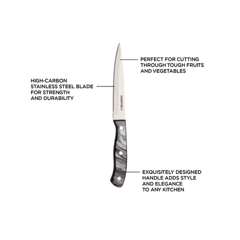 Sabatier mango estilo nácar con triple remache ofreciendo agarre ergonómico seguro