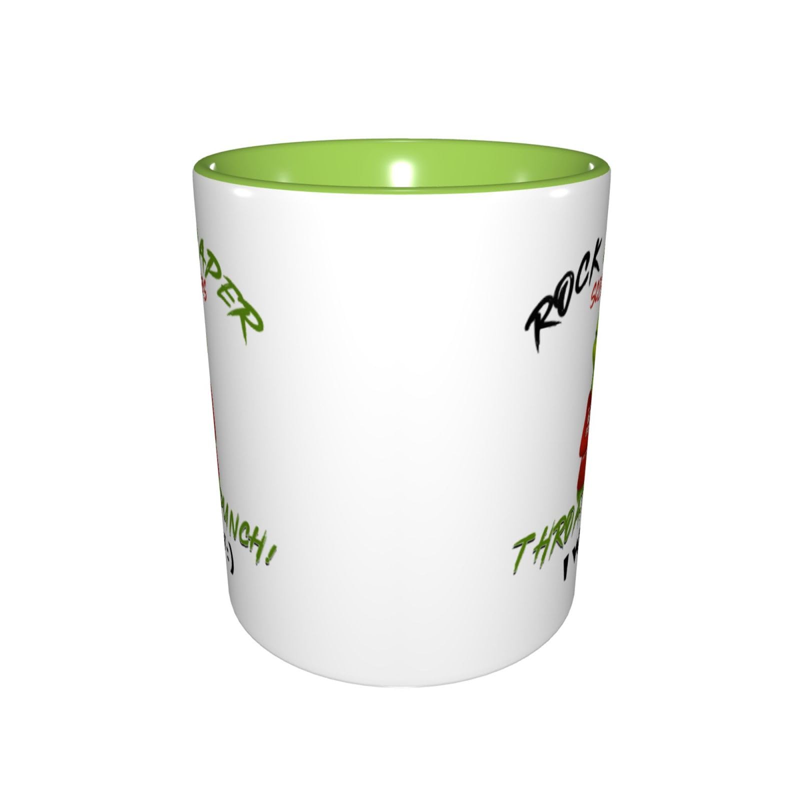 Sabemug verde con dibujo divertido, ideal para café matutino diario.
