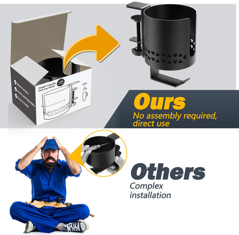 Sackei diseño dual porta-taza y colgador para auriculares, organización mejorada.