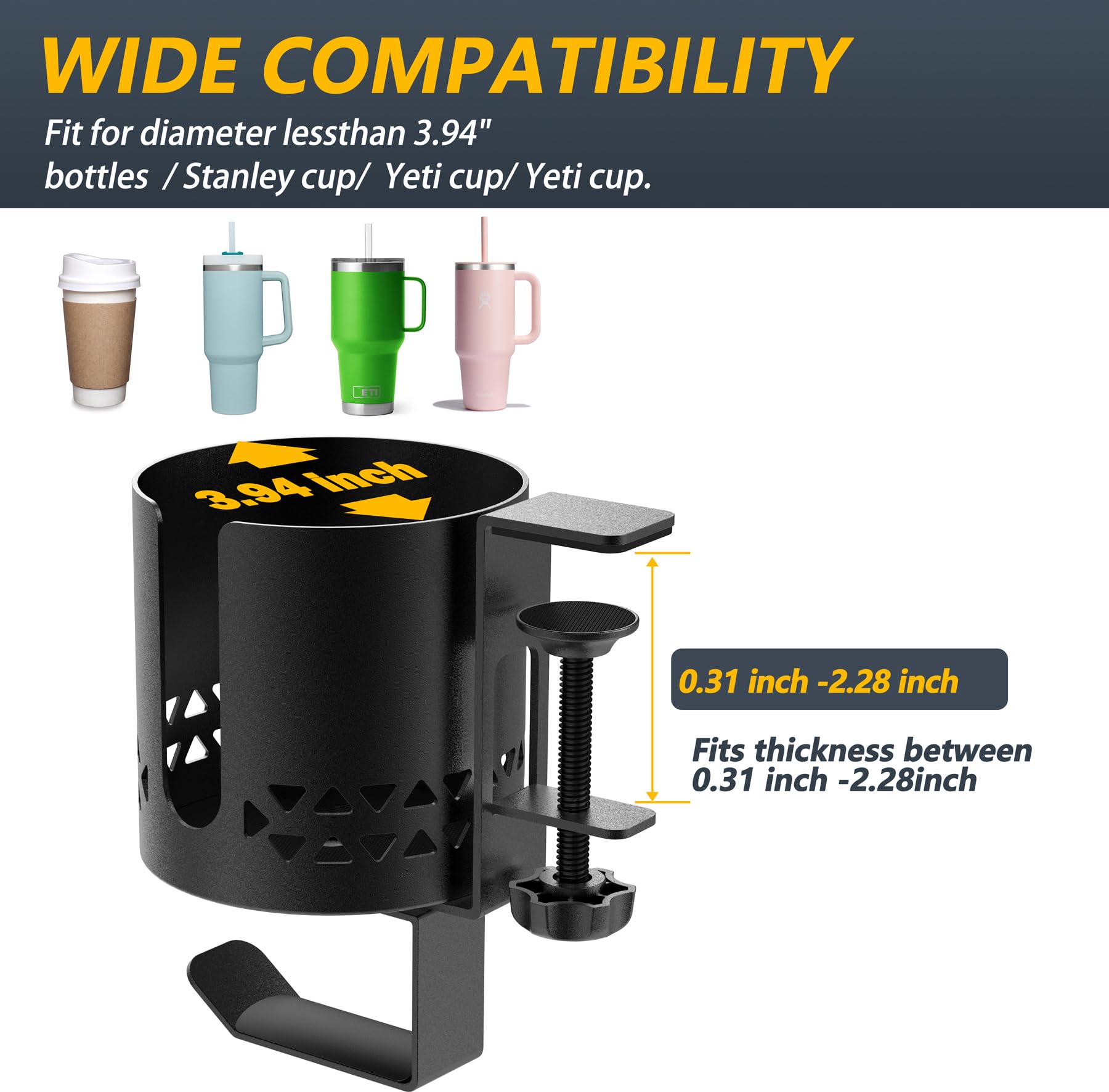 Sackei portavasos compatible para vasos grandes, 18-40 oz.