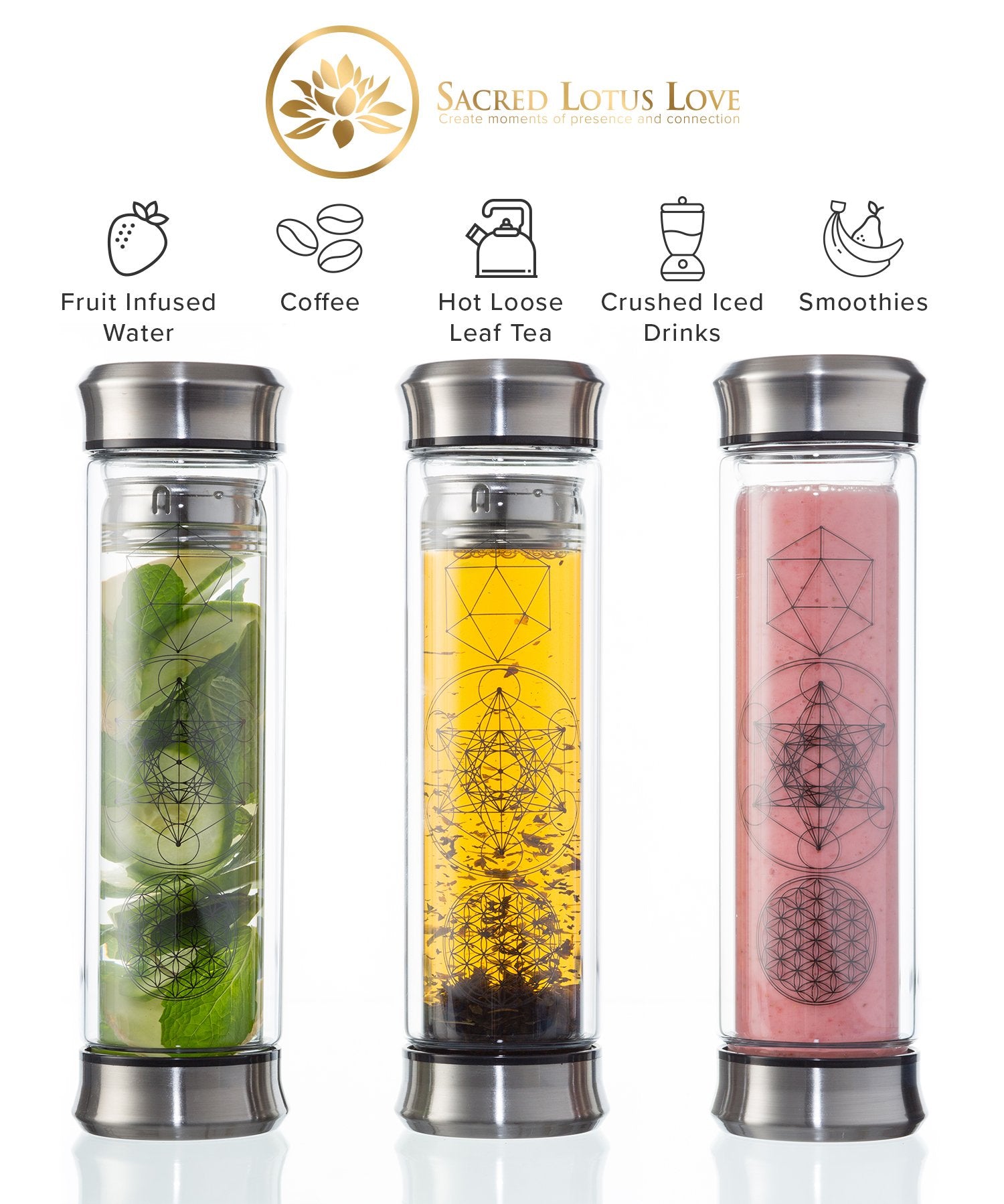 Infusor incorporado y filtro de Sacred Lotus Love para infusiones a tu gusto