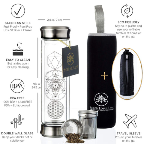 Uso versátil de Sacred Lotus Love para té, café y batidos en movimiento