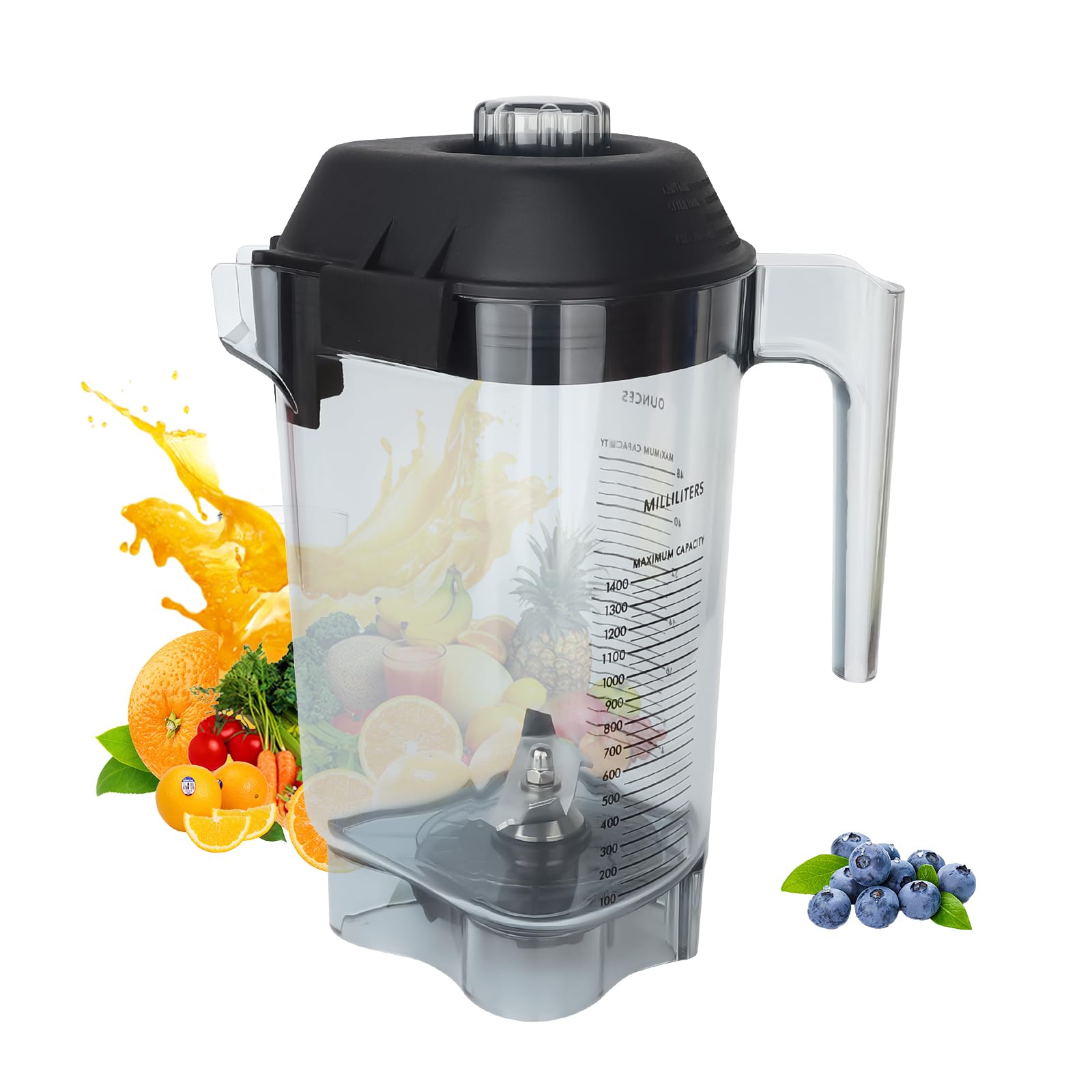 Sacumea Jarra 48 oz vista general para batidos y vertido cómodo.