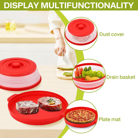 Saebume tapa con diámetro 10.7 pulgadas, se adapta a la mayoría de platos.