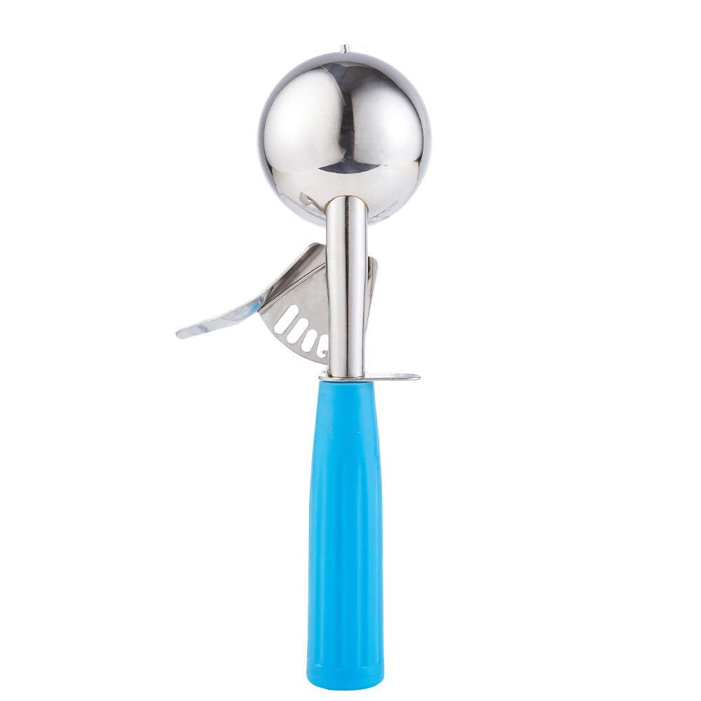 Saebye cucharón porciones ergonómico con mango azul