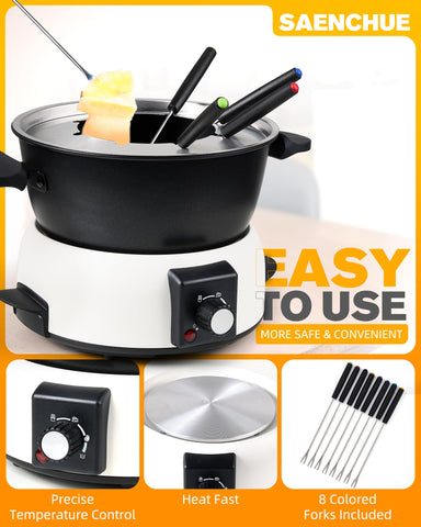 Control de temperatura de 3 modos Saenchue para fondue perfecto.