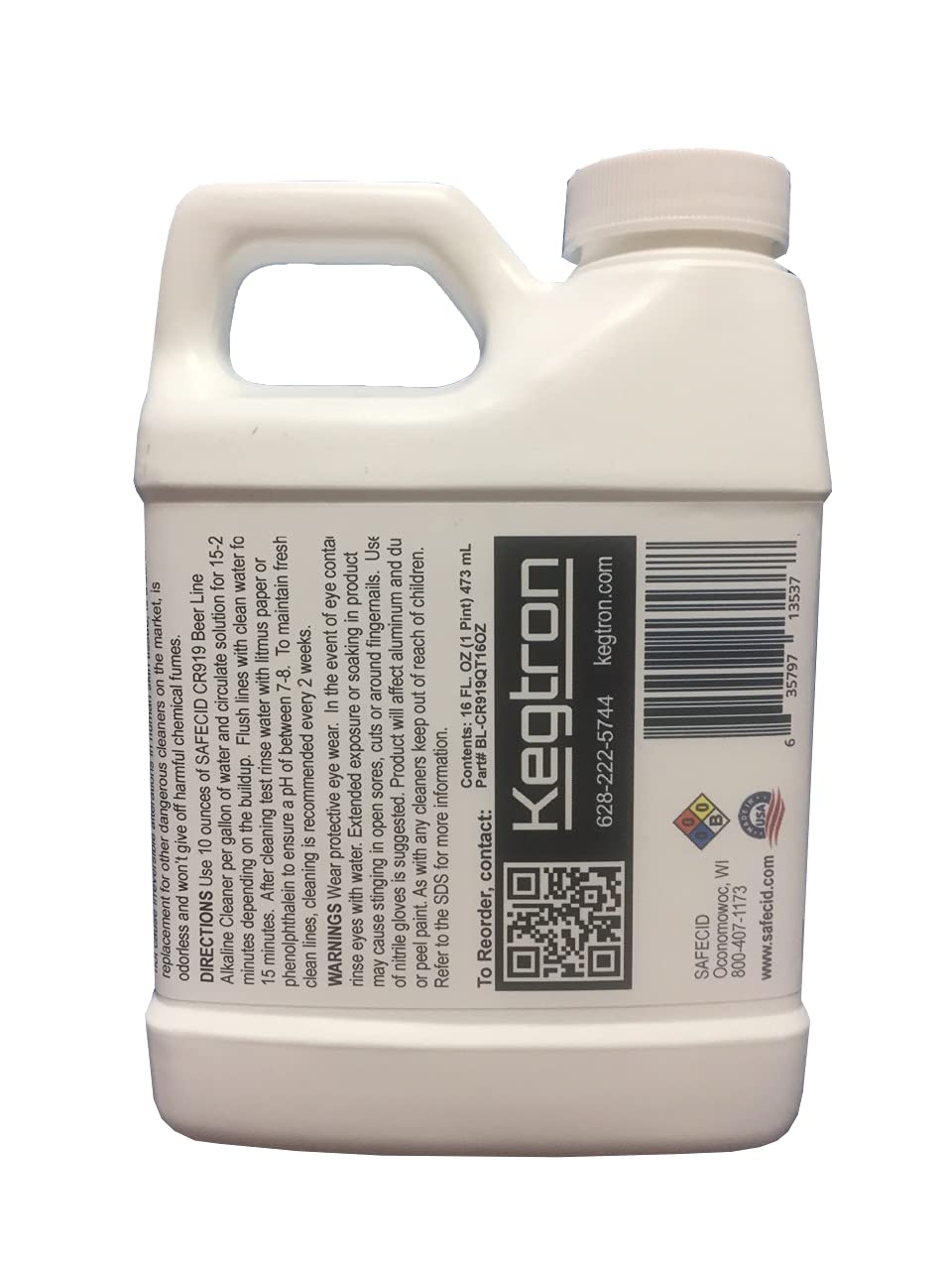 Safecid con indicador azul facilita confirmar enjuague completo de líneas de cerveza.