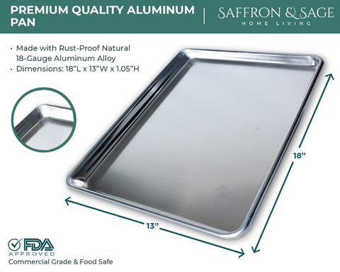 Conjunto de 4 bandejas de aluminio grueso Saffron & Sage para hornear