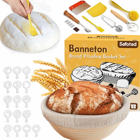 Safotad cesta de fermentación Banneton de 9 pulgadas para fermentación uniforme y diseño en espiral