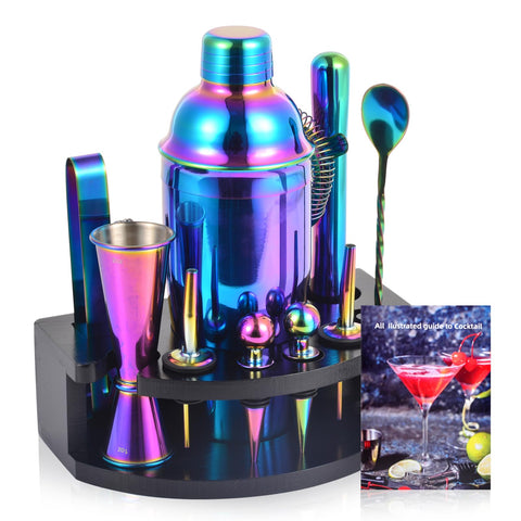 Safring kit de coctelería con soporte de bambú: organización elegante para la barra en casa.