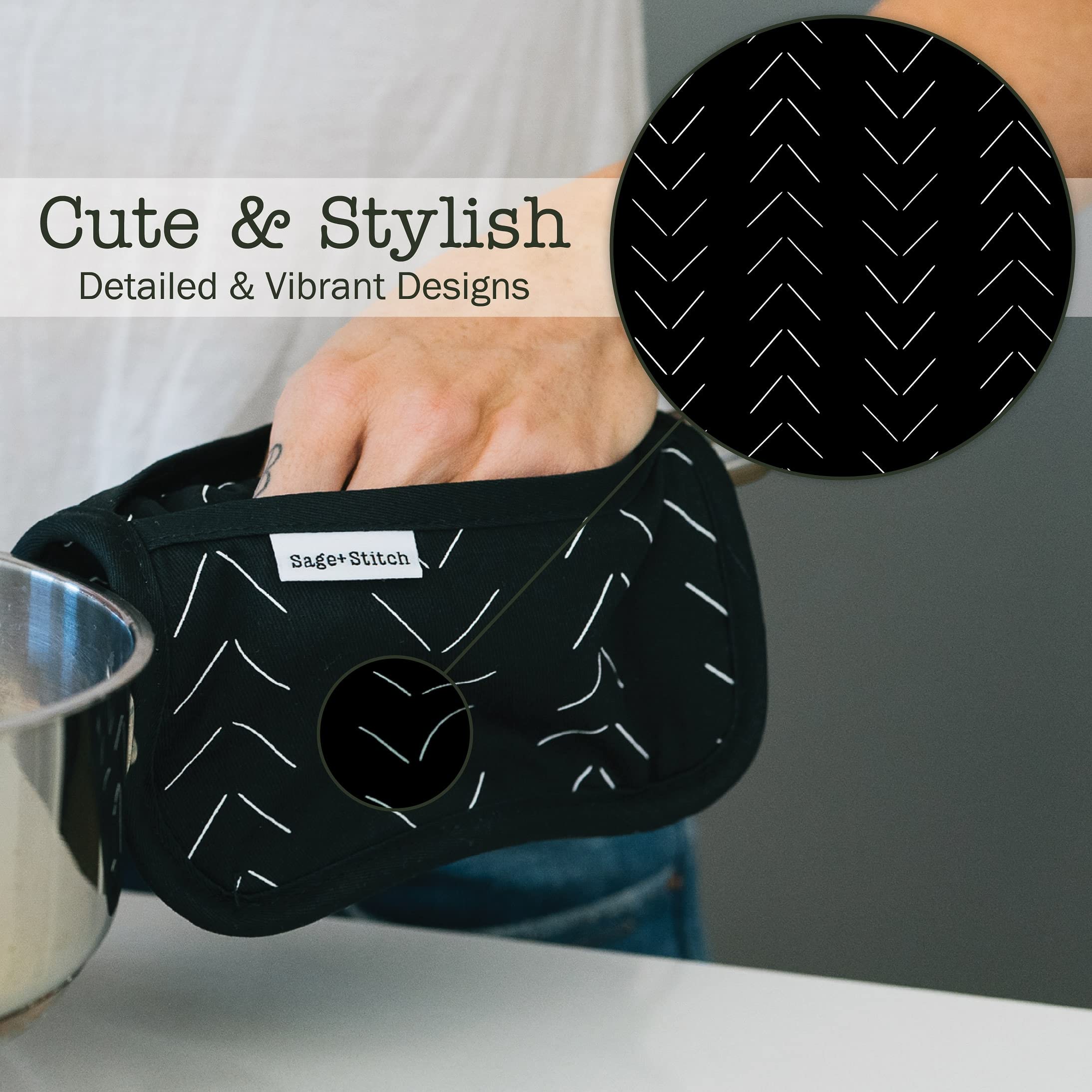 Sage+Stitch manoplas con lazo colgante para almacenamiento práctico