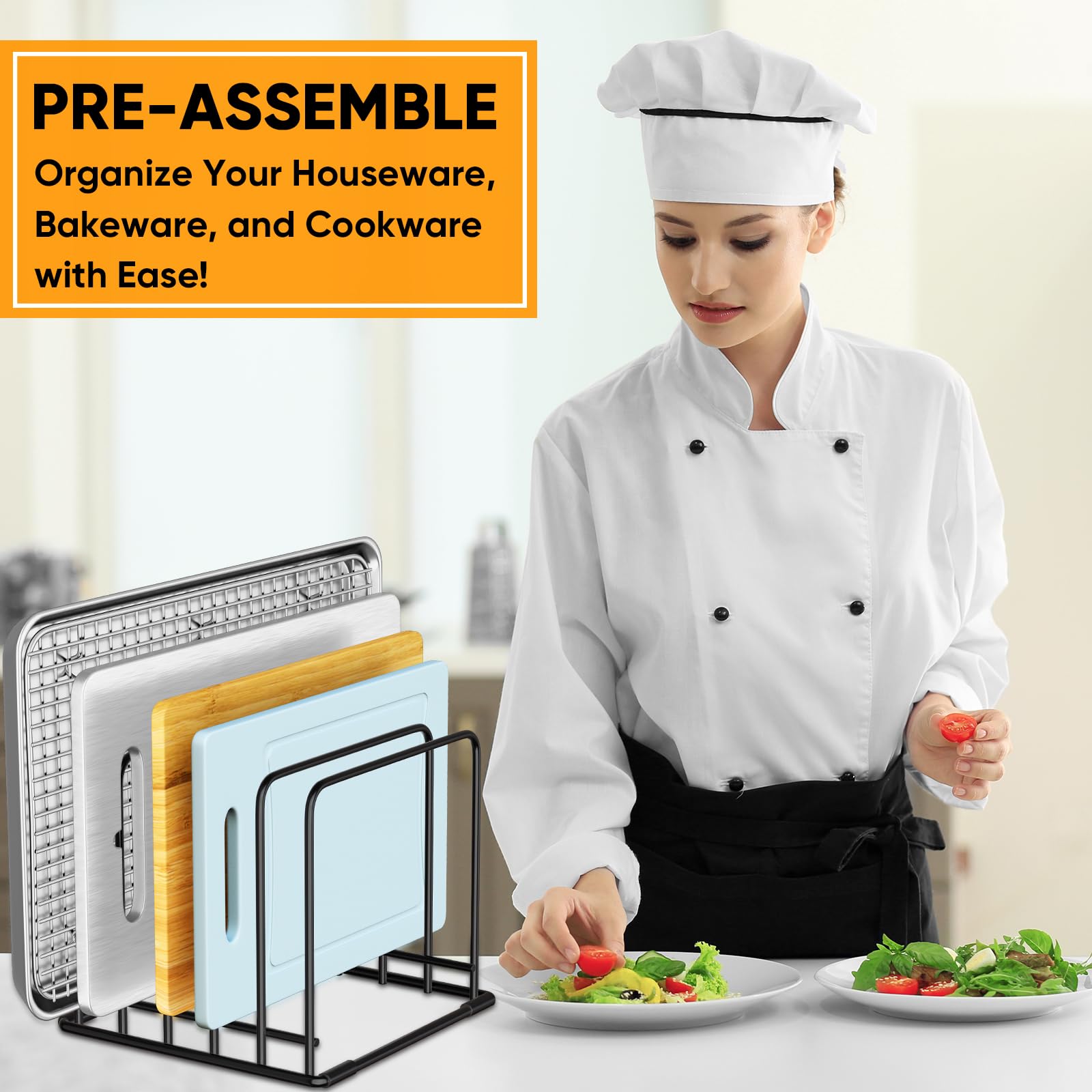 SAGLAU estructura robusta que sostiene utensilios pesados sin volcar.