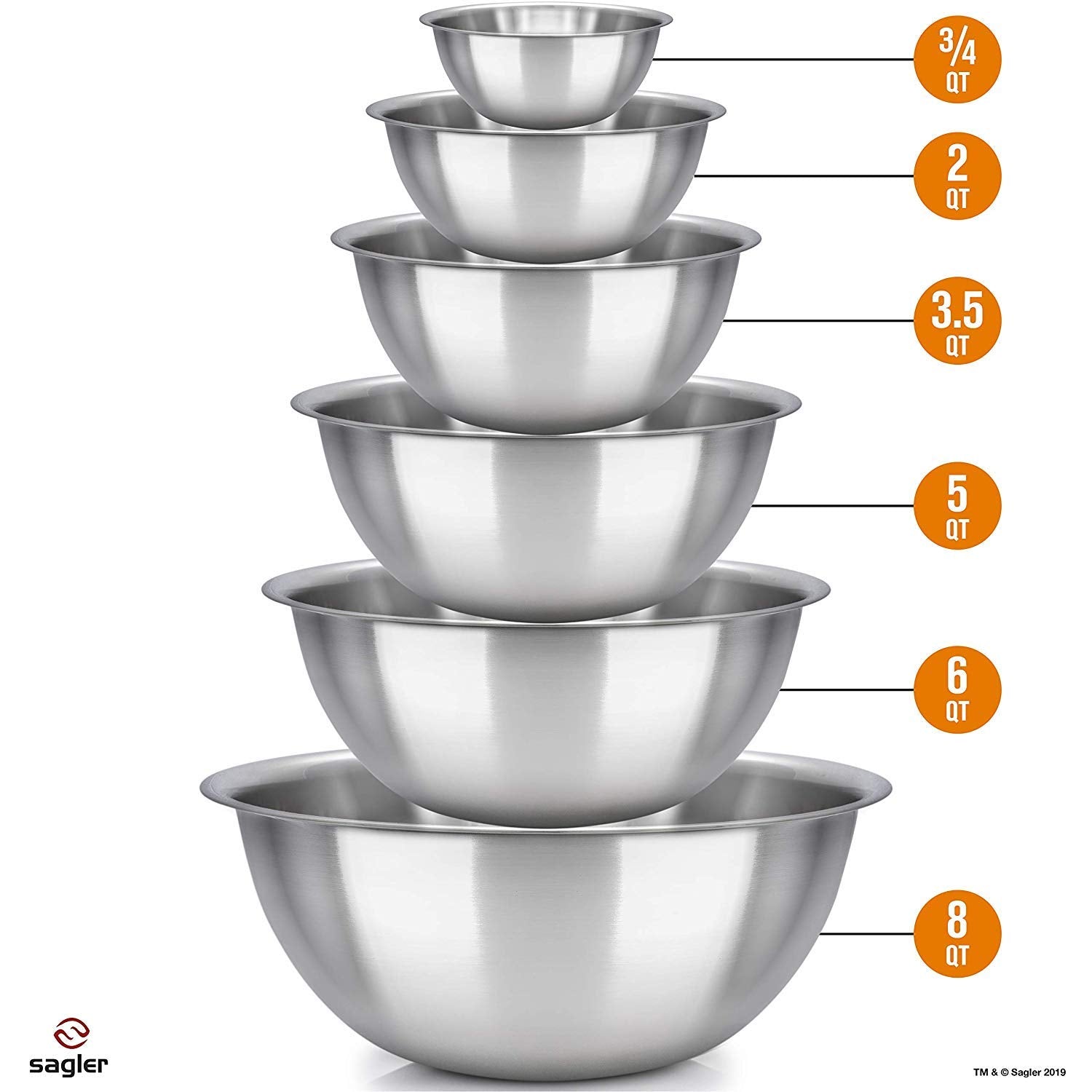 Cuenco Sagler de 2 qt con base estable para batidos y salsas