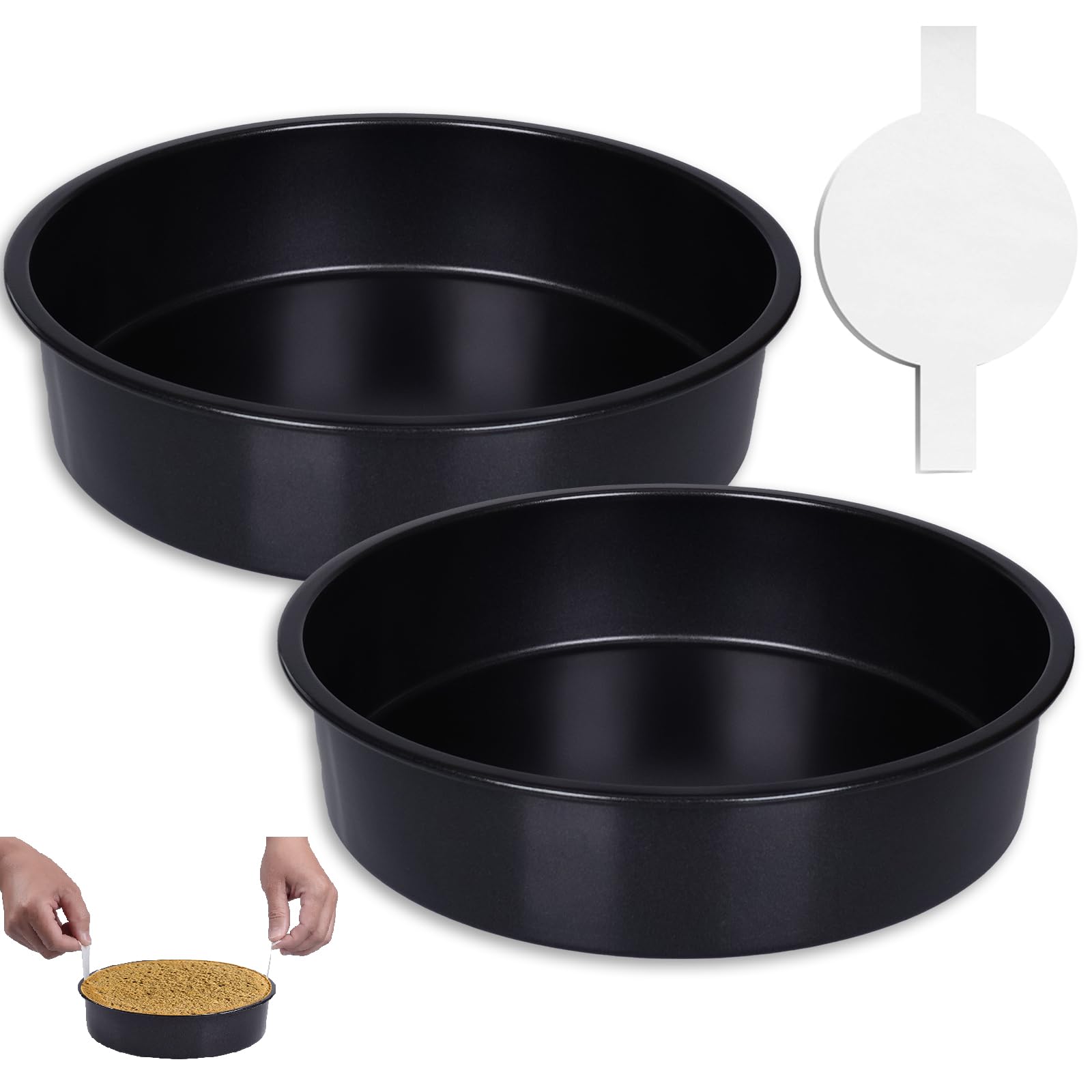 Bandeja SAGOOITS de 8 pulgadas negra para hornear, desmolde uniforme
