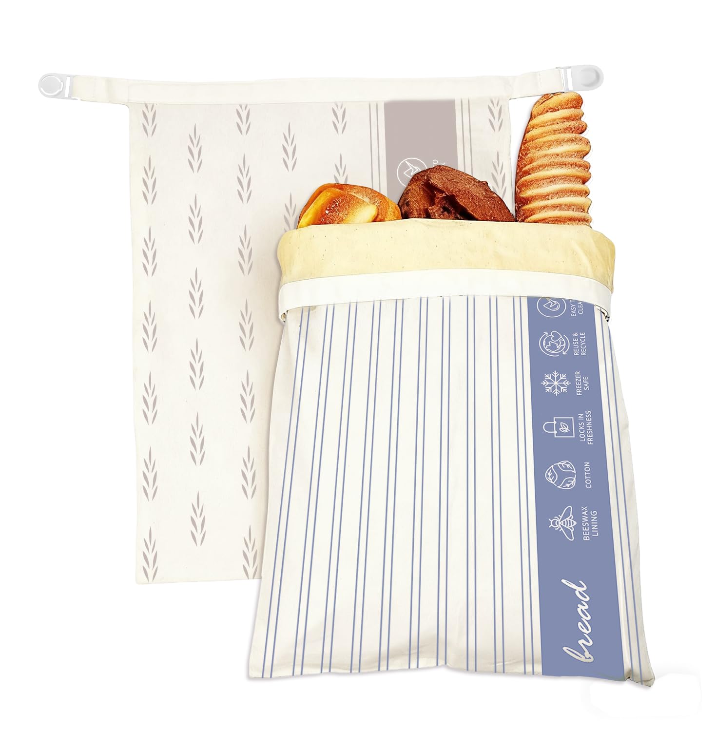 Saicefe bolsas de pan con cera de abeja, almacenamiento sostenible para pan casero.