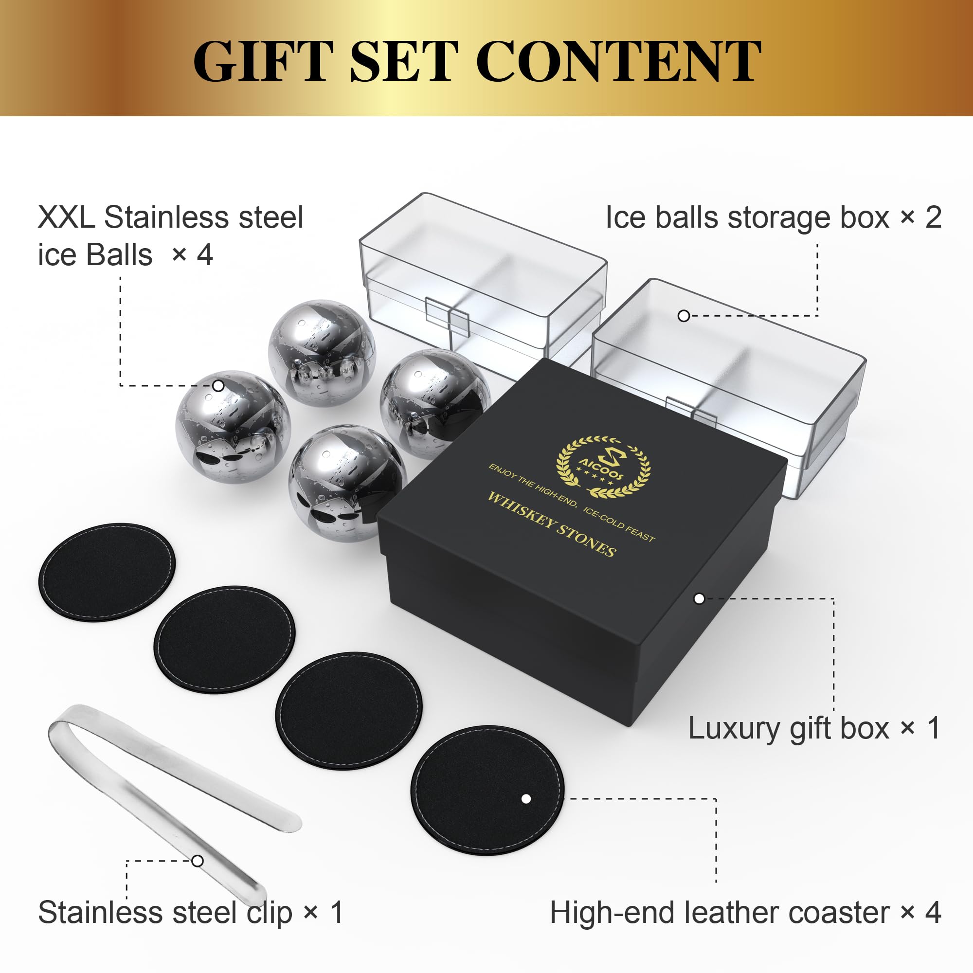 SAICOOS caja regalo de lujo para whisky, regalo práctico y elegante.