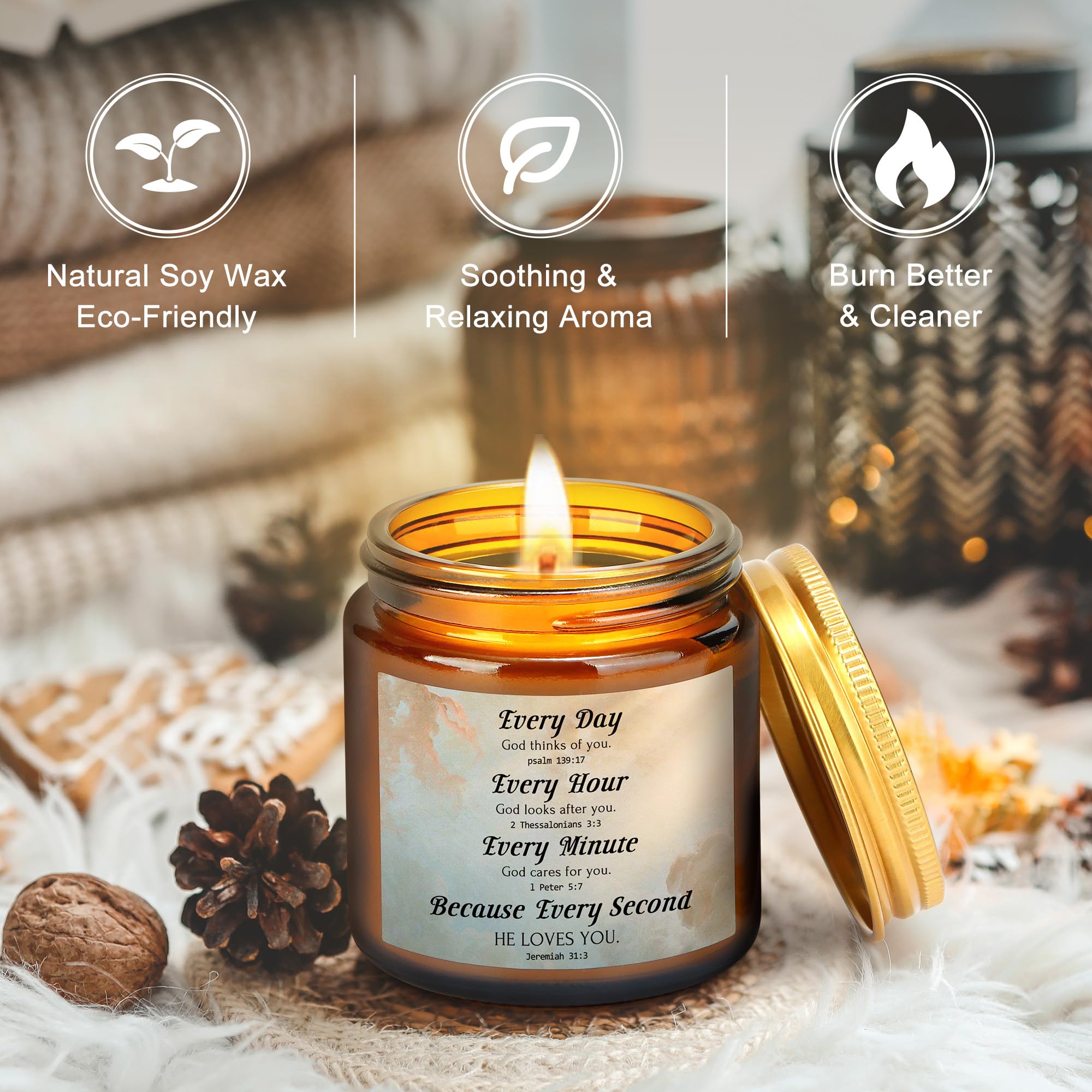 Saineron vela de soja aromática: iluminación limpia y calmante
