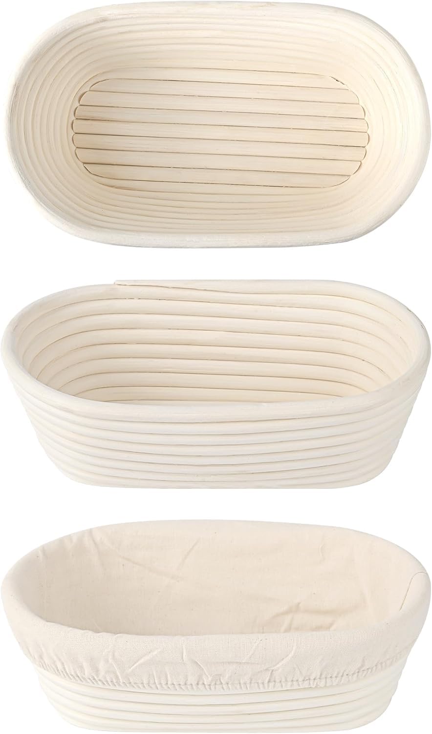 Saint Germain Bakery banneton natural de mimbre sin tinte proporciona textura suave.