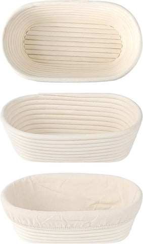 Saint Germain Bakery banneton natural de mimbre sin tinte proporciona textura suave.