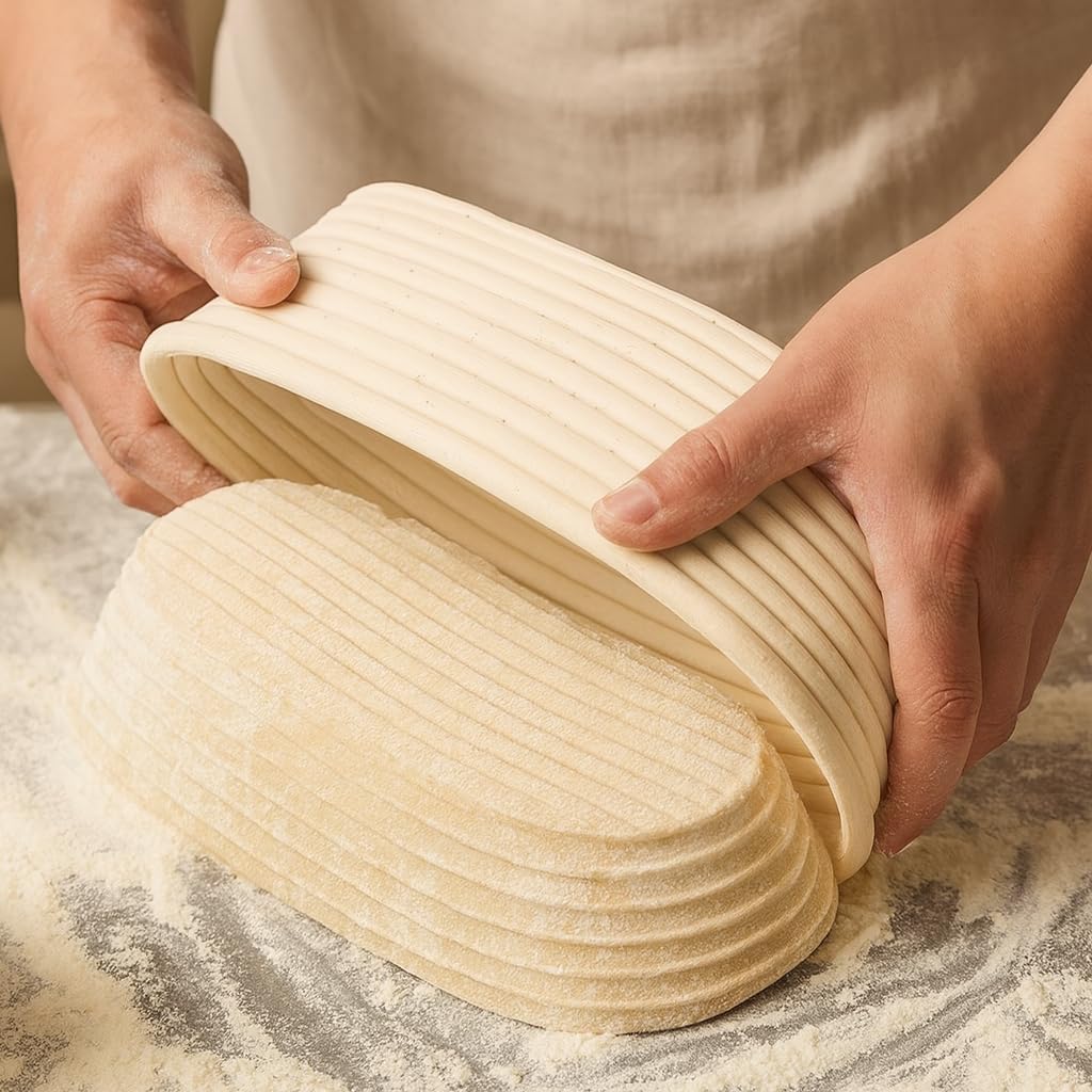 Saint Germain Bakery banneton oval 10 pulgadas con forro de tela para masa