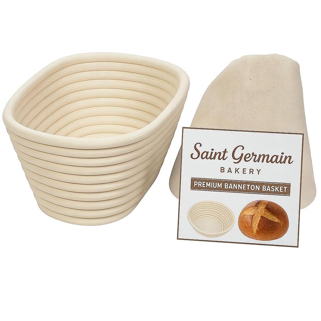 Saint Germain Bakery banneton redondo 10 pulgadas sin tinte para pan artesanal