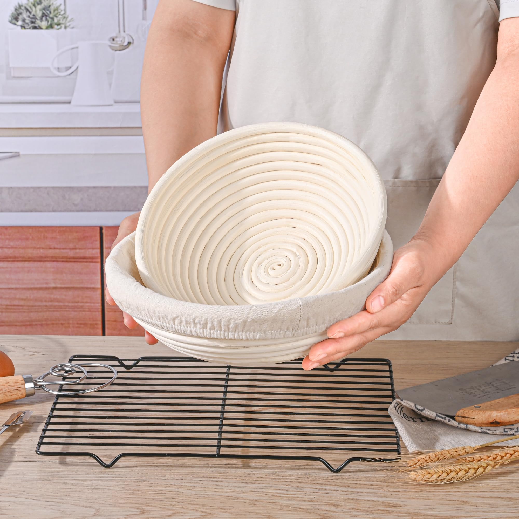 Saint Germain Bakery Banneton 9 pulgadas, perfecto para recetas caseras y desayunos con pan aromático