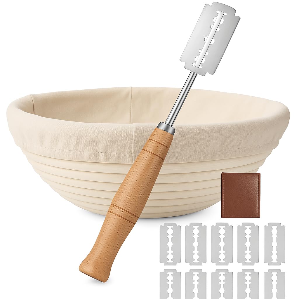 Saint Germain Bakery Banneton redondo de 9 pulgadas para fermentación uniforme.