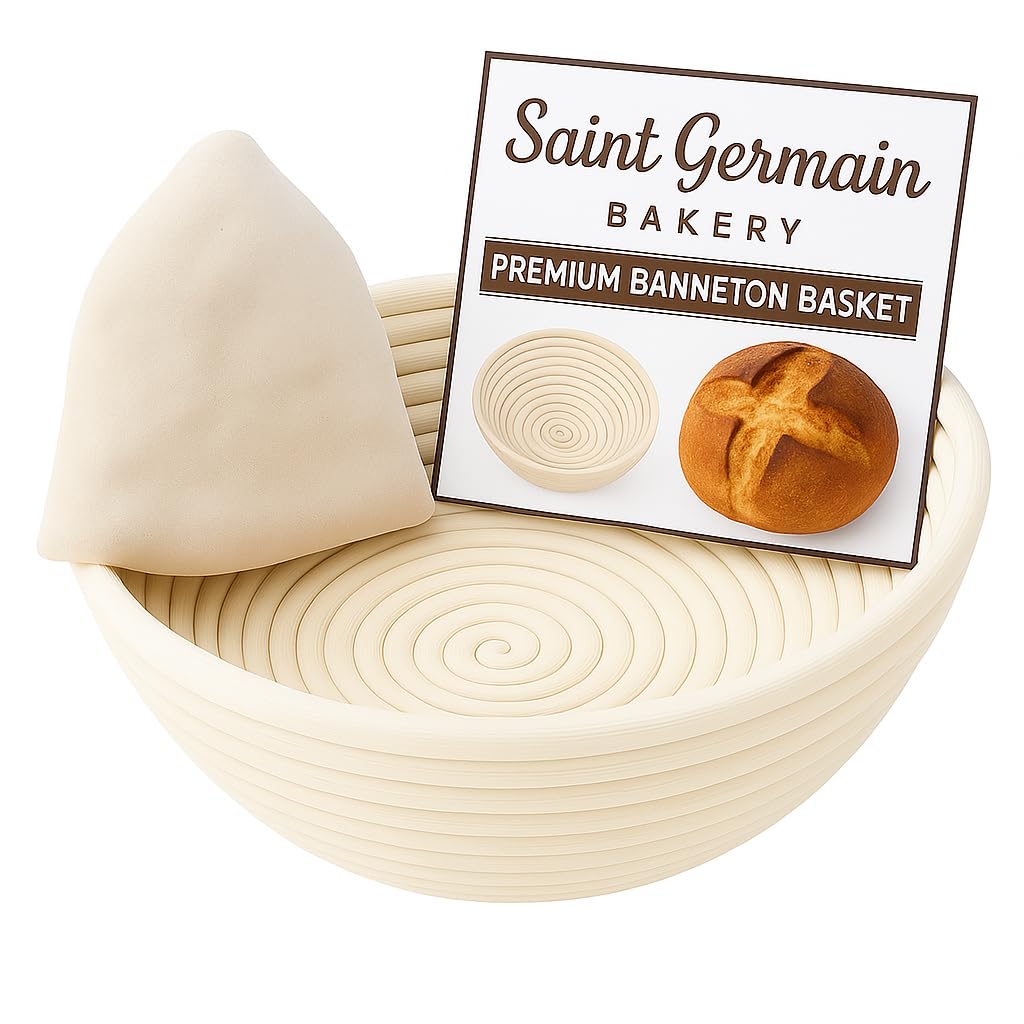 Saint Germain Bakery cesto fermentación redondo 9 pulgadas para dar forma uniforme al pan.