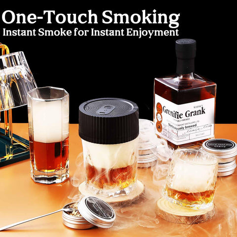 SAIWAN maderas premium para ahumar, ofrece variedad de aromas en bebidas.
