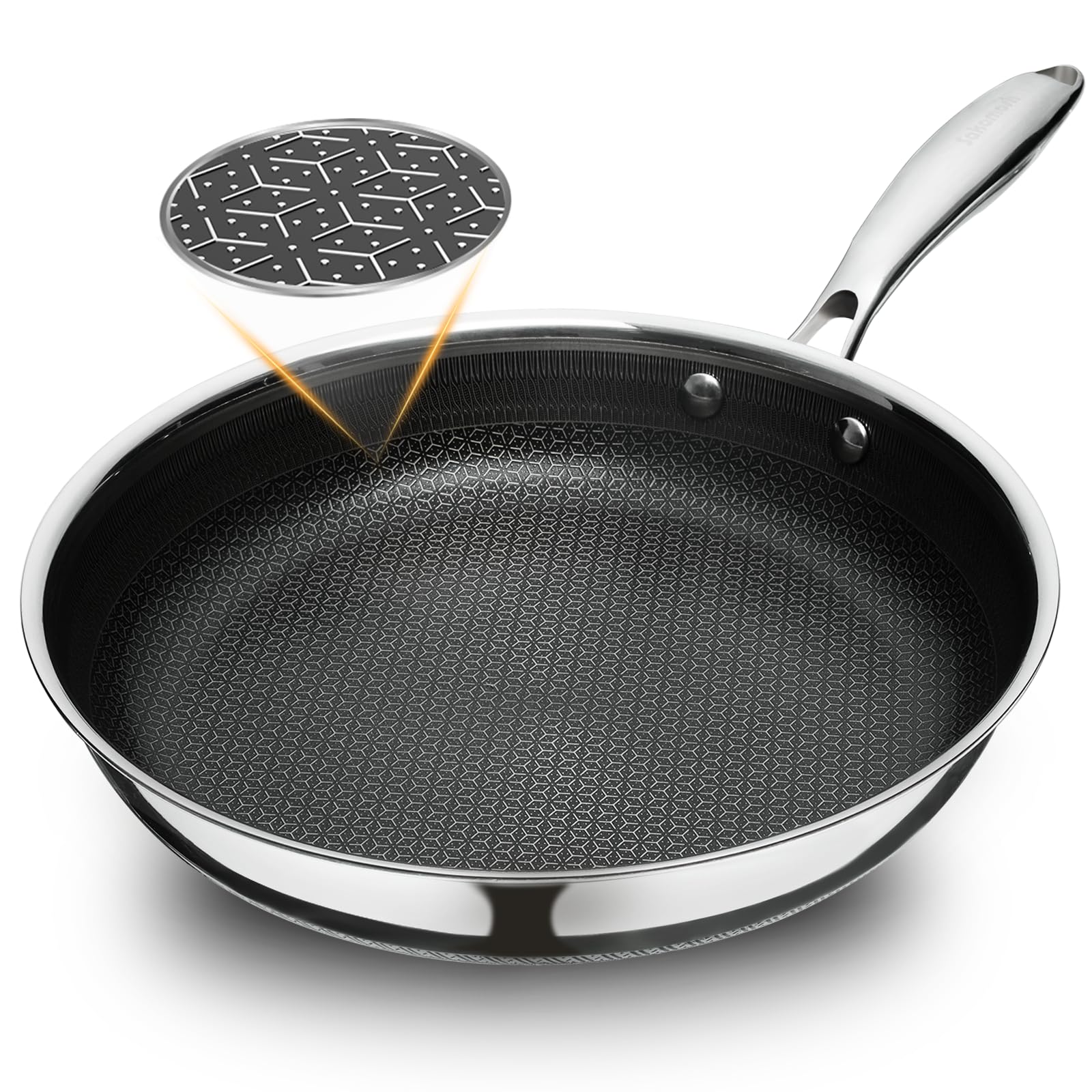 Sakamosh Sartén 11 pulgadas, exterior elegante y duradero para cocinar con poco aceite.