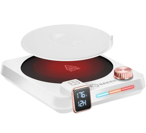 Saker calentador de taza con pantalla digital para controlar la temperatura