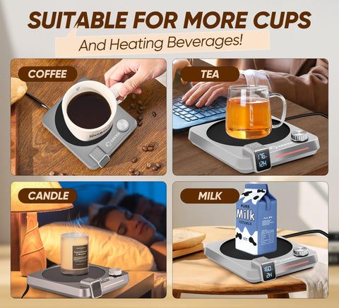 Saker calentador de tazas ideal para uso en escritorio y oficina.