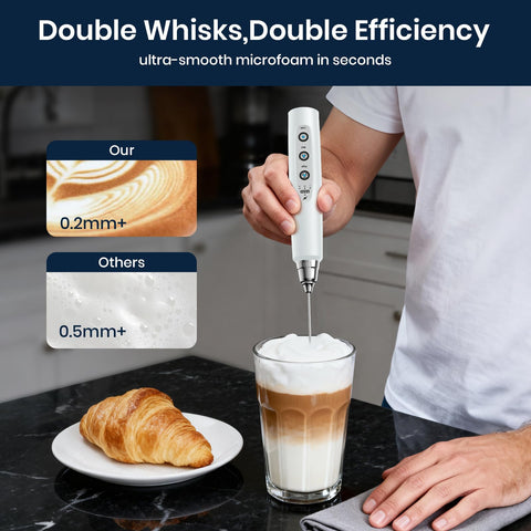 Sakgos batidor leche con 3 velocidades, ideal para personalizar cafe y bebidas