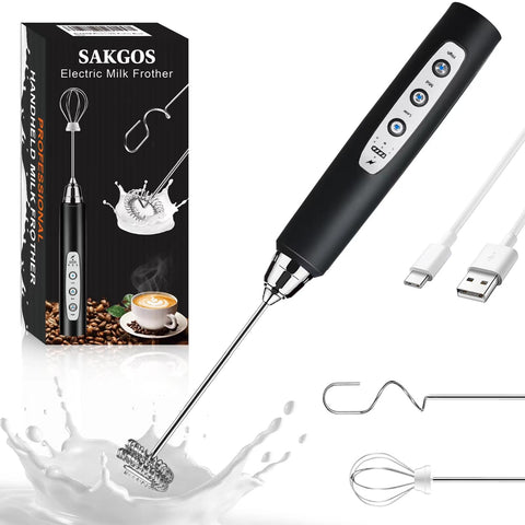 Sakgos batidora de leche recargable a mano para café diario.