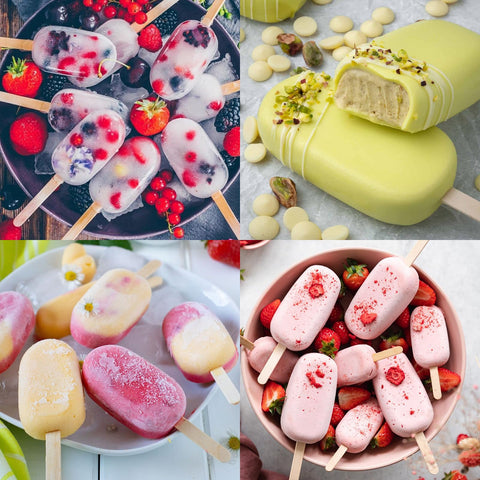 Ideas de recetas Sakolla para paletas y postres.